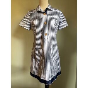 1901 Nordstrom Striped mini Dress Navy White Petite 4 NWT costal preppy resort y